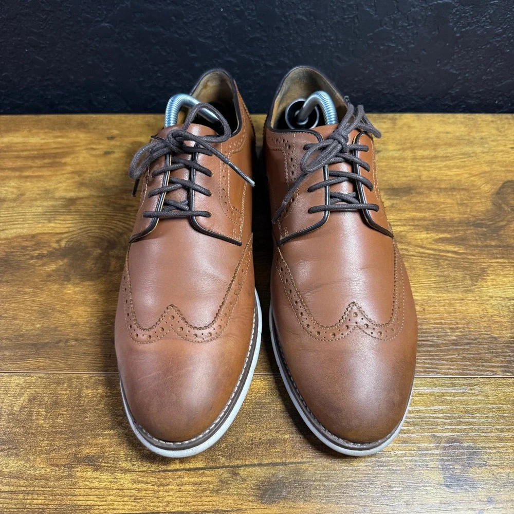 Johnston & Murphy XC4 Prentiss 20-8370 Tan Leather Wingtip Oxford Mens 9.5M